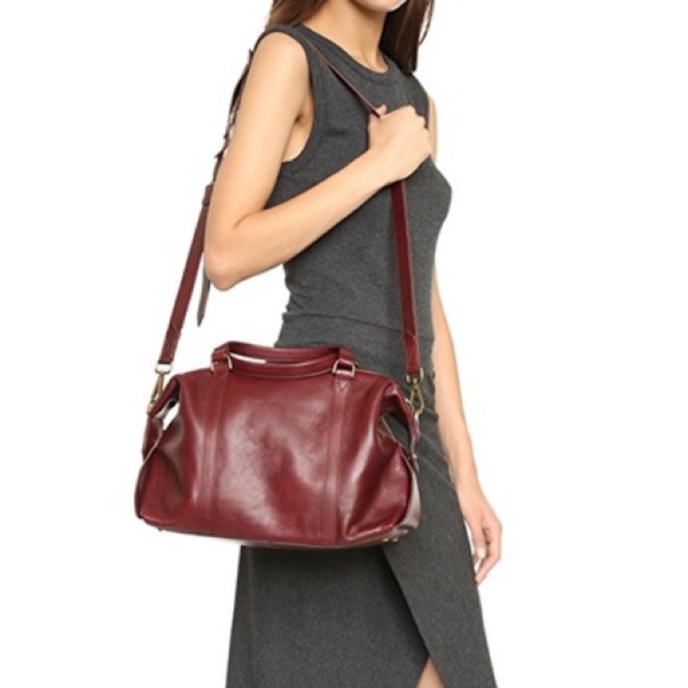 Madewell The Glassgow Satchel - Dark Cabernet